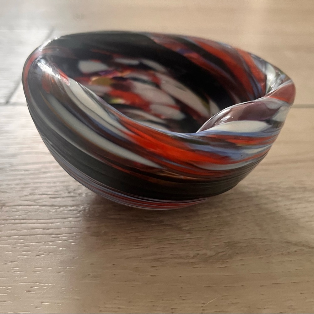 Multicolor Swirl Glass Bowl